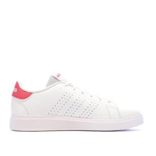 Baskets Blanc/Rose Fille Adidas Advantage vue 0