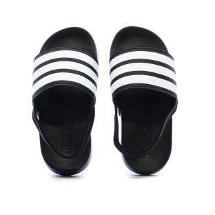 Claquettes Noires/Blanches Garçon Adidas Adilette Estrap vue 0
