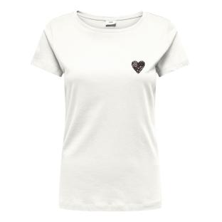 T-Shirt Blanc/Noir Femme JDY Paris vue 0