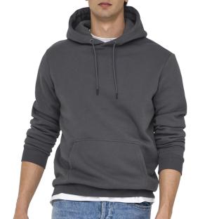 Grauer Herren-Kapuzenpullover von Only & Sons Ceres Ansicht 0