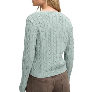 Pull Vert d'Eau Femme Superdry Essentials Cable Jumper vue 0