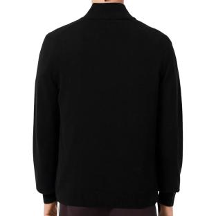 Pull Col Camionneur Noir Homme Lacoste Regular vue 0