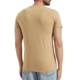 Tommy Hilfiger Men’s Sand-Coloured T-shirt Tjm Xslim Jersey Photo of the Espace des Marques %store% store - view of %key%