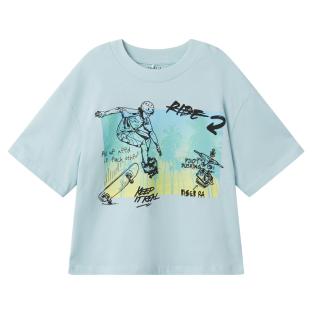 T-shirt Bleu Garçon Name it Jopo vue 0