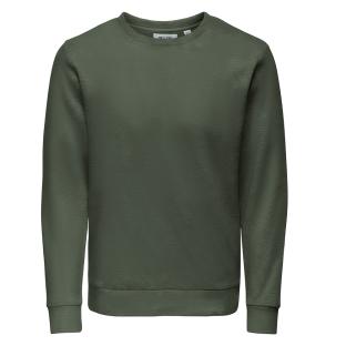 Dunkelgrünes Herren-Sweatshirt von Only & Sons Chase Ansicht 0