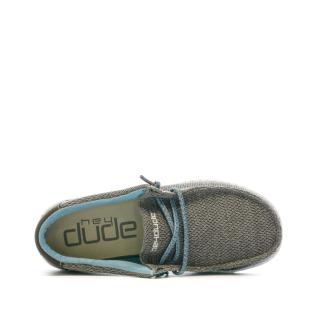 Hey Dude Wally Youth Grey/Blue Boy's Shoes Photo of the Espace des Marques %store% store - view of %key%