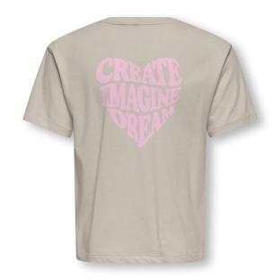 Camiseta beige para niña ONLY Sille Amor Life ver 0