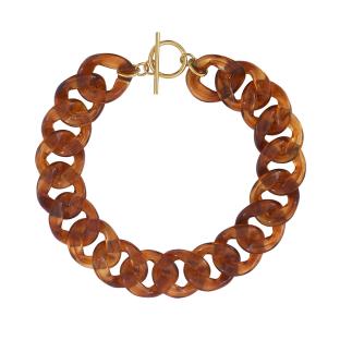 Women's brown resin chain necklace Clio Blue Lena Photo of the Espace des Marques %store% store - view of %key%