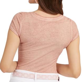 T-shirt Rose Clair Femme Guess Script vue 0
