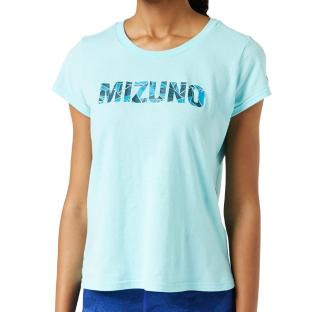 T-shirt Bleu Femme technique Mizuno Athletic vue 0