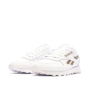 Baskets Blanc/Marron Femme Reebok Classic Leather vue 0