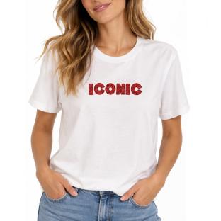 T-Shirt Blanc Femme Mère et Fille Iconic Bandana Rouge vue 0