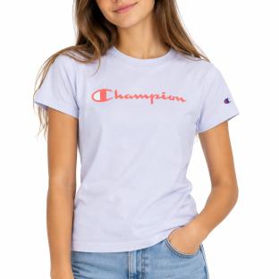 T-Shirt Bleu clair Fille Champion Script vue 0