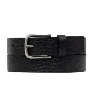 Cinturón negro para hombre Calvin Klein con hebilla redonda de 35 mm ver 0
