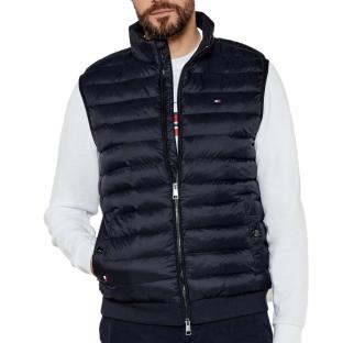 Chaqueta de pluma sin mangas Tommy Hilfiger Mix Media para hombre, azul marino ver 0