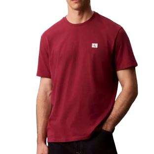 T-Shirt Rouge Homme Calvin Klein Jeans Badge L4G vue 0
