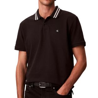 Polo Noir Homme Calvin Klein Jeans Pique vue 0