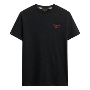 T-Shirt Noir Homme Superdry Essential Serif vue 0