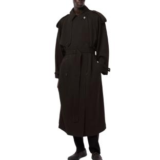 Langer Trenchcoat Braun Unisex Lacoste Runway Wooll Ansicht 0