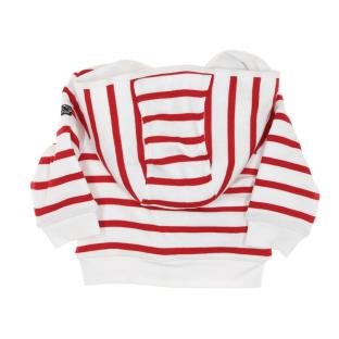 EOM Bananova Sudadera con cremallera a rayas roja/blanca, niño ver 0