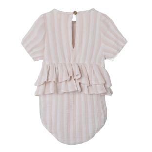 Barboteuse Blanche/Rose Fille Lil' Atelier Nbffemke vue 0