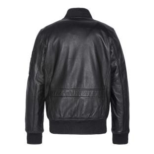 Veste en Cuir Noir Homme Schott LCBOMB vue 0