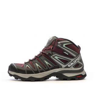 Botas de montaña Salomon X Ultra Pi Gris/Burdeos, Mujer ver 0