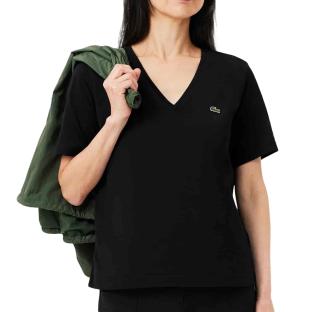 T-Shirt Noir Femme Lacoste Relaxed vue 0