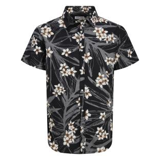 Jack &amp; Jones Hawaii Boy's Black Patterned Shirt Photo of the Espace des Marques %store% store - view of %key%