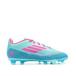 Chaussures de football Turquoises/Roses Enfant Adidas F50 Club vue 0