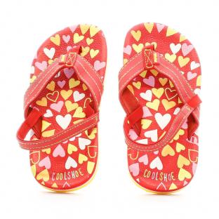 Tongs Rouge/Jaune Fille Cool Shoe vue 0