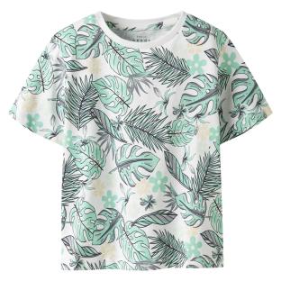 T-Shirt Weiß/Grün Jungen Name it Valmas Ansicht 0