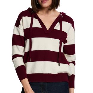 Pull Blanc/Bordeaux Femme Morgan Preppy vue 0