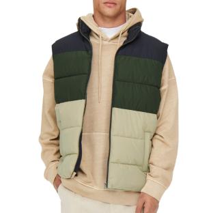 Ärmellose Daunenjacke Khaki/Marine/Beige Mann Only &amp; Sons Ansicht 0