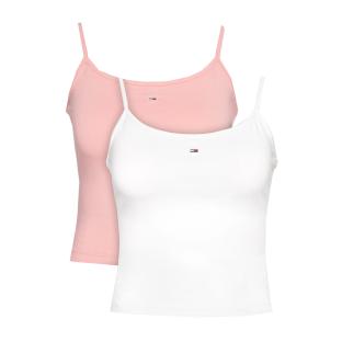 x 2 Women's White/Pink Tank Tops Tommy Hilfiger Essential Photo of the Espace des Marques %store% store - view of %key%