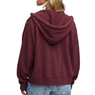 Sweat zippé à capuche femme bordeaux Superdry Relaxed vue 0