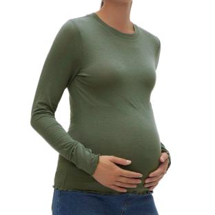 Langarm-Schwangerschafts-T-Shirt Grün Frau Vero Moda Maternity Top Ansicht 0