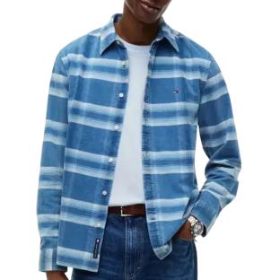 Camisa azul de hombre Tommy Hilfiger con estampado de cordón ver 0