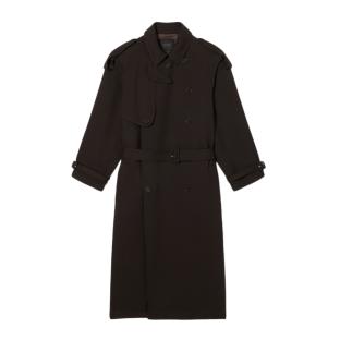Langer Trenchcoat Braun Unisex Lacoste Runway Wooll Ansicht 0