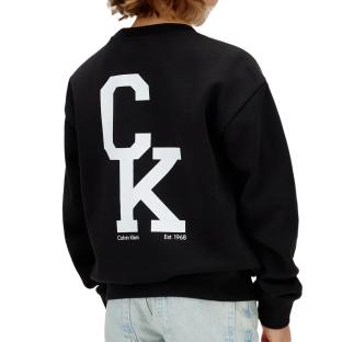 Schwarzes Sweatshirt für Jungen von Calvin Klein Jeans, lockere Passform, Rundhalsausschnitt Ansicht 0