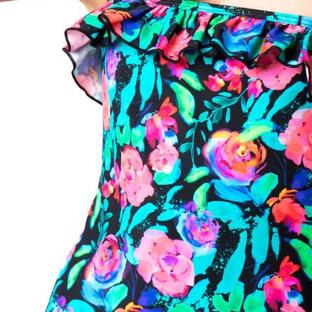 Maillot de Bain 1 Pièce à Fleurs Rose/Noir Fille Sun Project vue 0