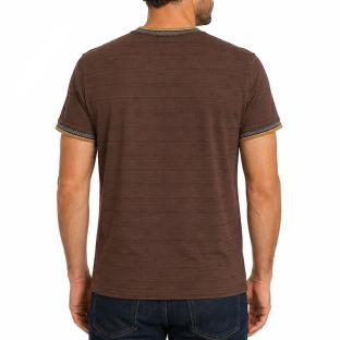 Camiseta marrón de hombre RMS26 a rayas ver 0