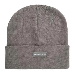 Bonnet Gris Femme Calvin Klein Jeans Patch Beanie vue 0
