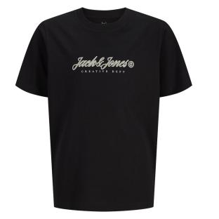 T-Shirt Noir Garçon Jack & Jones Montauk Type Front vue 0