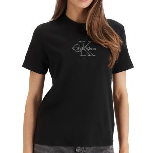 T-Shirt Noir Femme Calvin Klein Jeans Ss Clasic vue 0