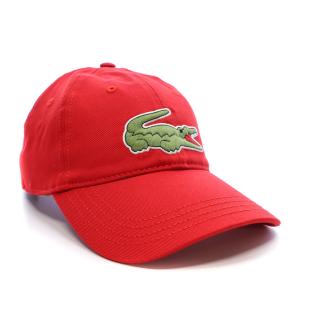 Casquette Rouge Mixte Lacoste Twill Big Croch vue 0