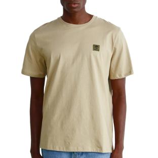 Beiges Herren-T-Shirt von Timberland mit Emblem auf dem Ärmel Ansicht 0