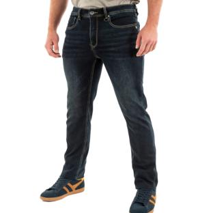 Dunkelblaue Slim-Fit-Jeans für Herren von Freeman Jimmy Ansicht 0