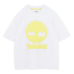 T-Shirt Blanc/Jaune Garçon Timberland T60482 vue 0