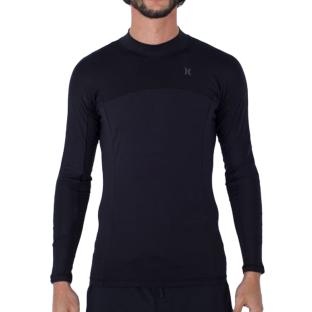 Lycra Langarm Schwarz Herren Hurley Channel crossing Ansicht 0